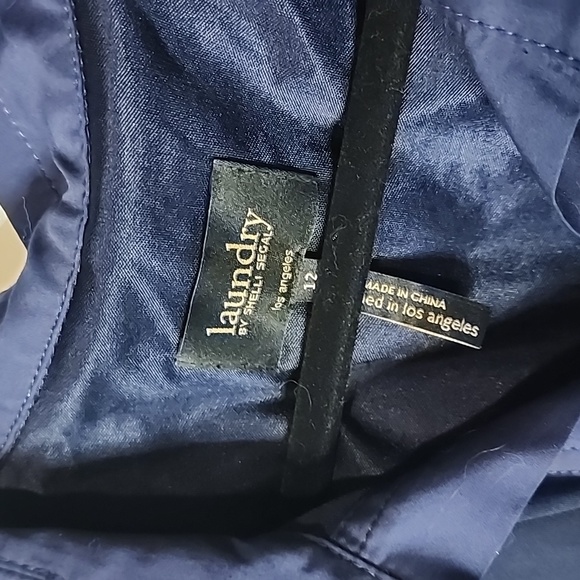 NWT Laundry by Shelli Segal Navy blue button front dress. Size 12 - Picture 2 of 6